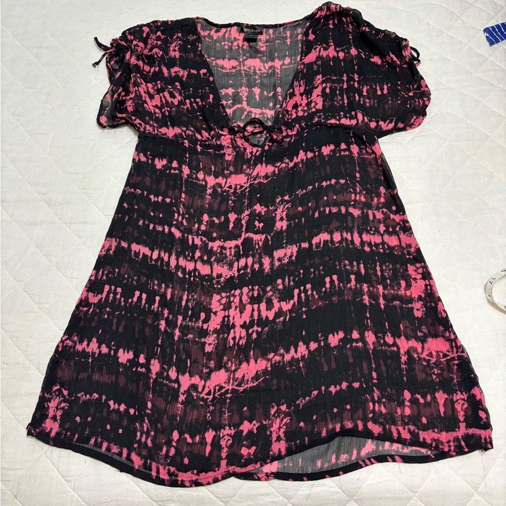 Stella Cruz swimsuit cover up top tunic sheer size M
